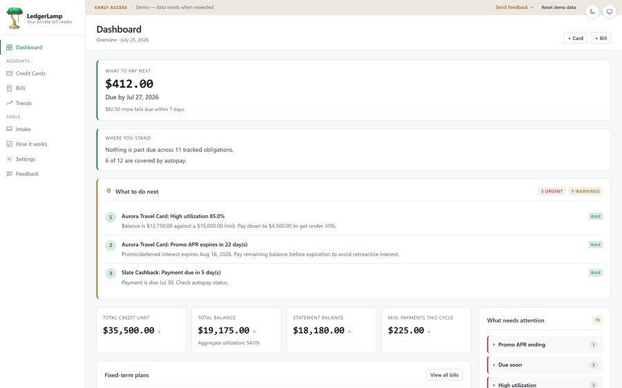 LedgerLamp screenshot